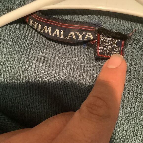 Himalaya sweater size medium like womens or kids vintage vtg colorblock collared - Picture 4 of 4